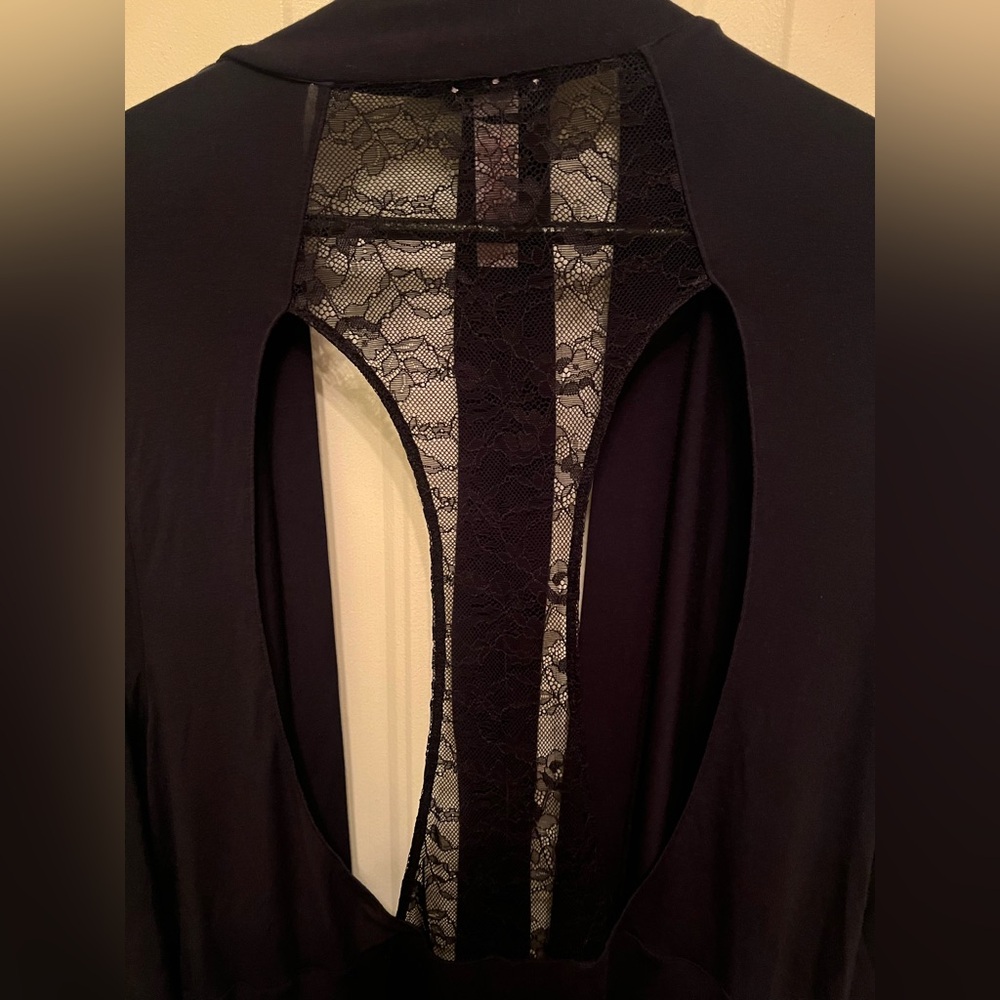 Savage Fenty Woman Robe Black Long Lace Size M/L - Picture 8 of 10